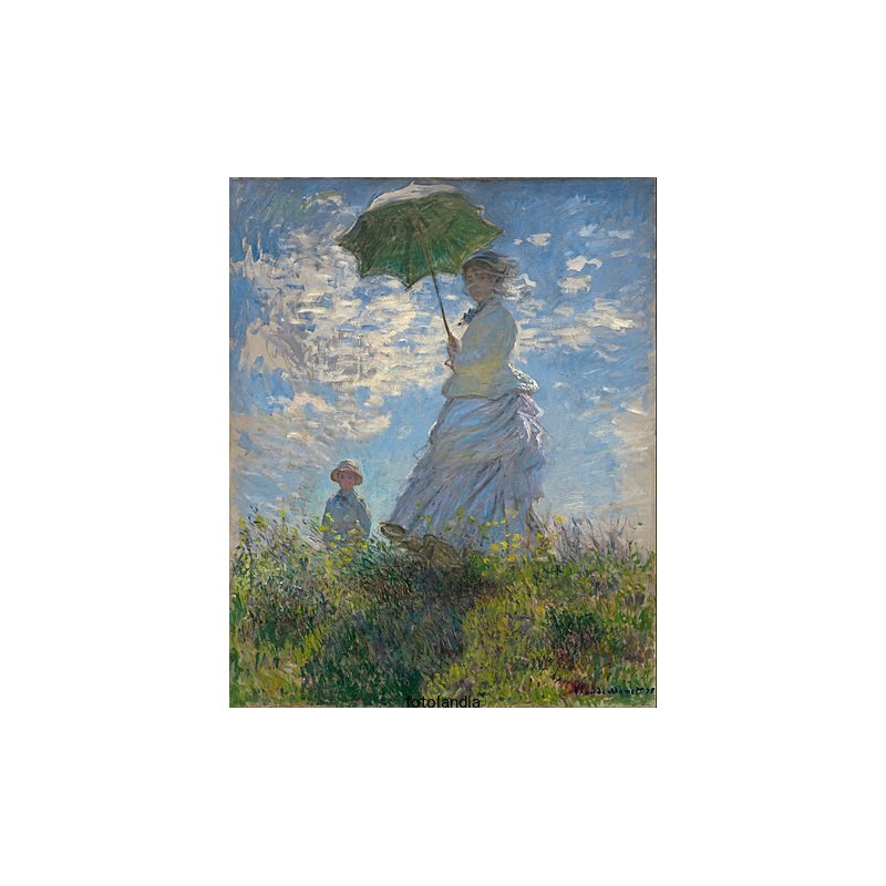 Claude Monet - Woman with a Parasol ( Madame Monet and Her Son )