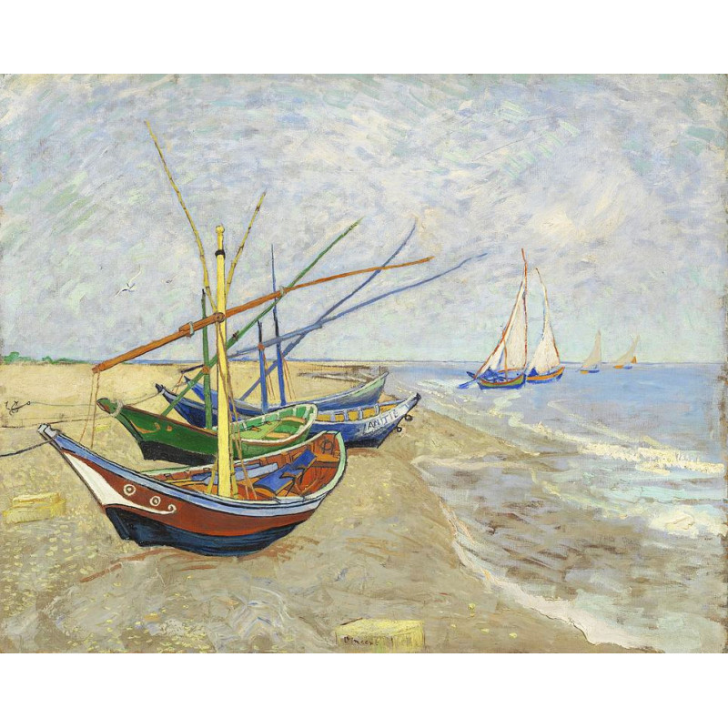 Vincent van Gogh - Fishing Boats on the Beach at Saintes-Maries-de-la-Mer