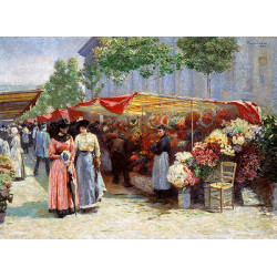 Józef Pankiewicz - Targ na kwiaty przed kościołem