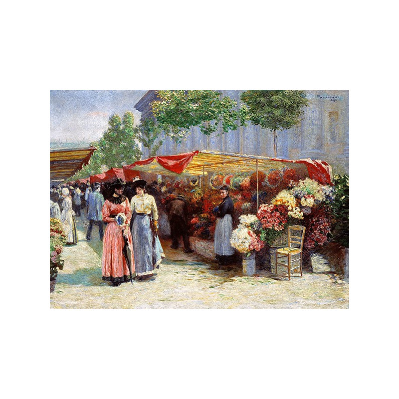 Józef Pankiewicz - Targ na kwiaty przed kościołem