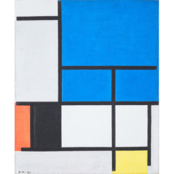 Piet Mondrian - Large Blue Plane Red Black Yellow
