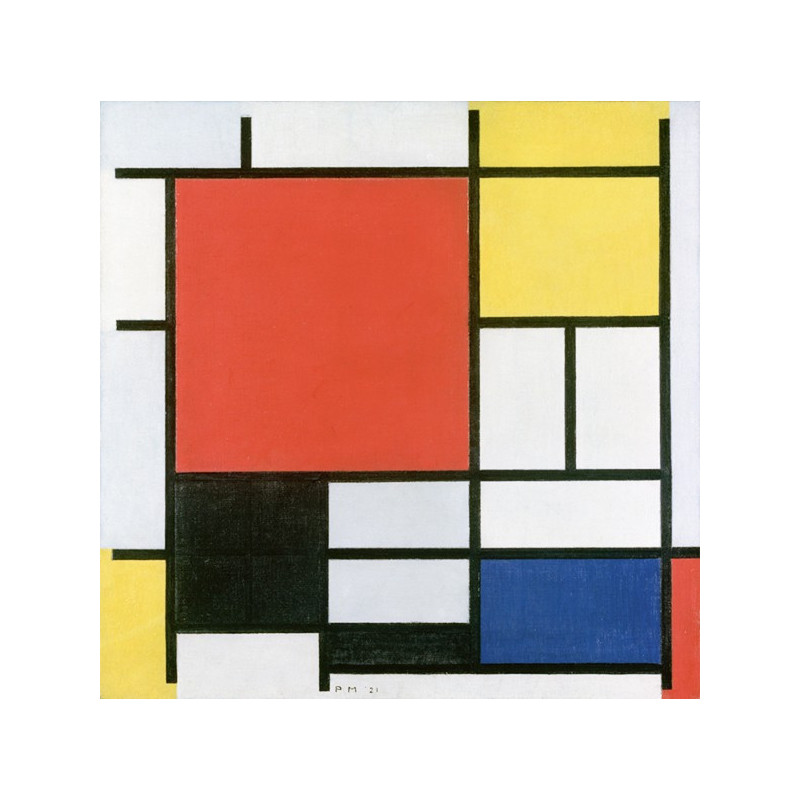 Piet Mondrian - Large Red Plane Yellow Black Gray