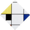 Piet Mondrian - Lozenge Composition with Yellow, Black, Blue, Red, and Gray