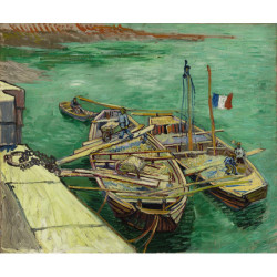 Vincent van Gogh - Quay with Men Unloading Sand Barges